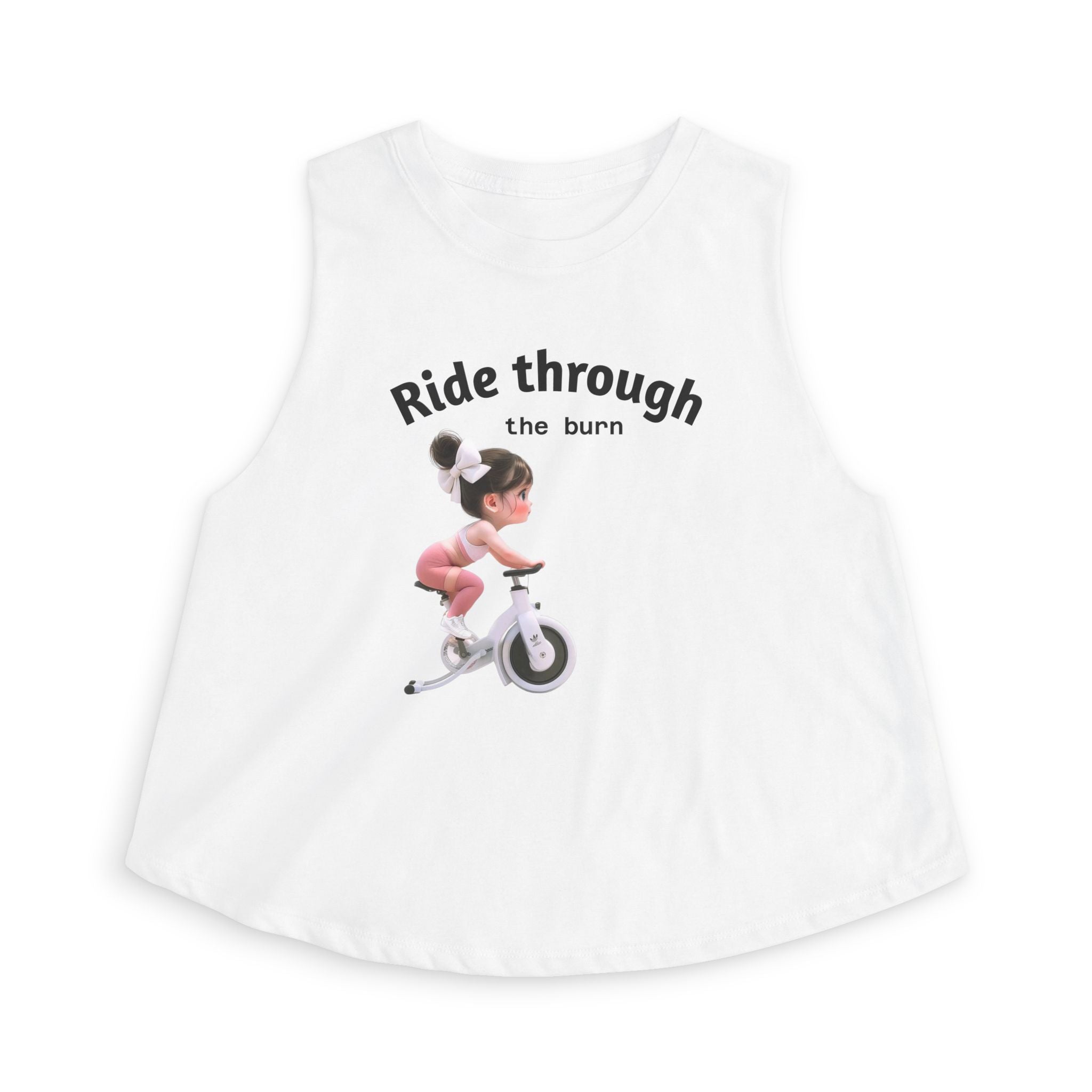 Crop Top — 'Ride Through the burn' Cute Weightlifting Girl Fitness Tank