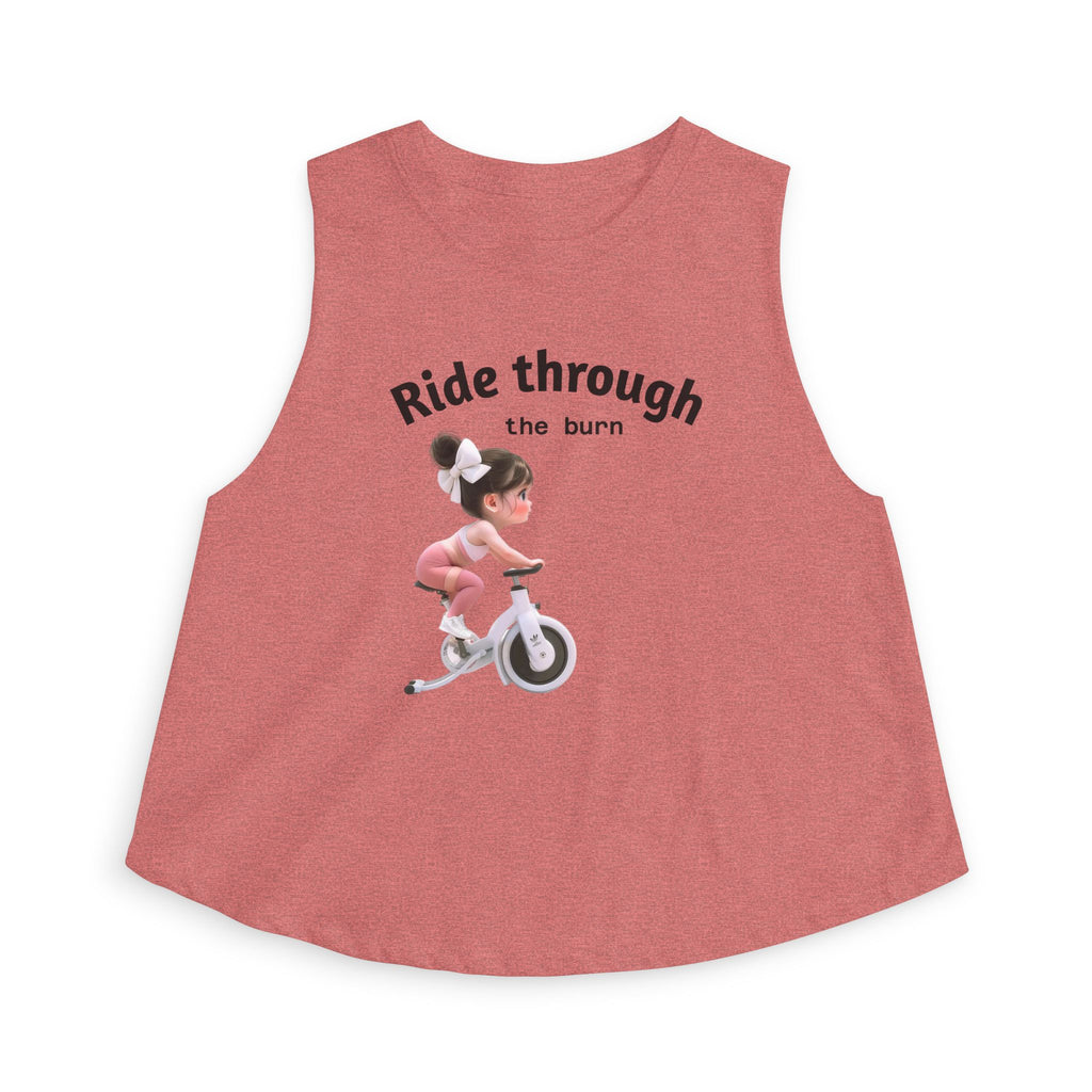 Crop Top — 'Ride Through the burn' Cute Weightlifting Girl Fitness Tank