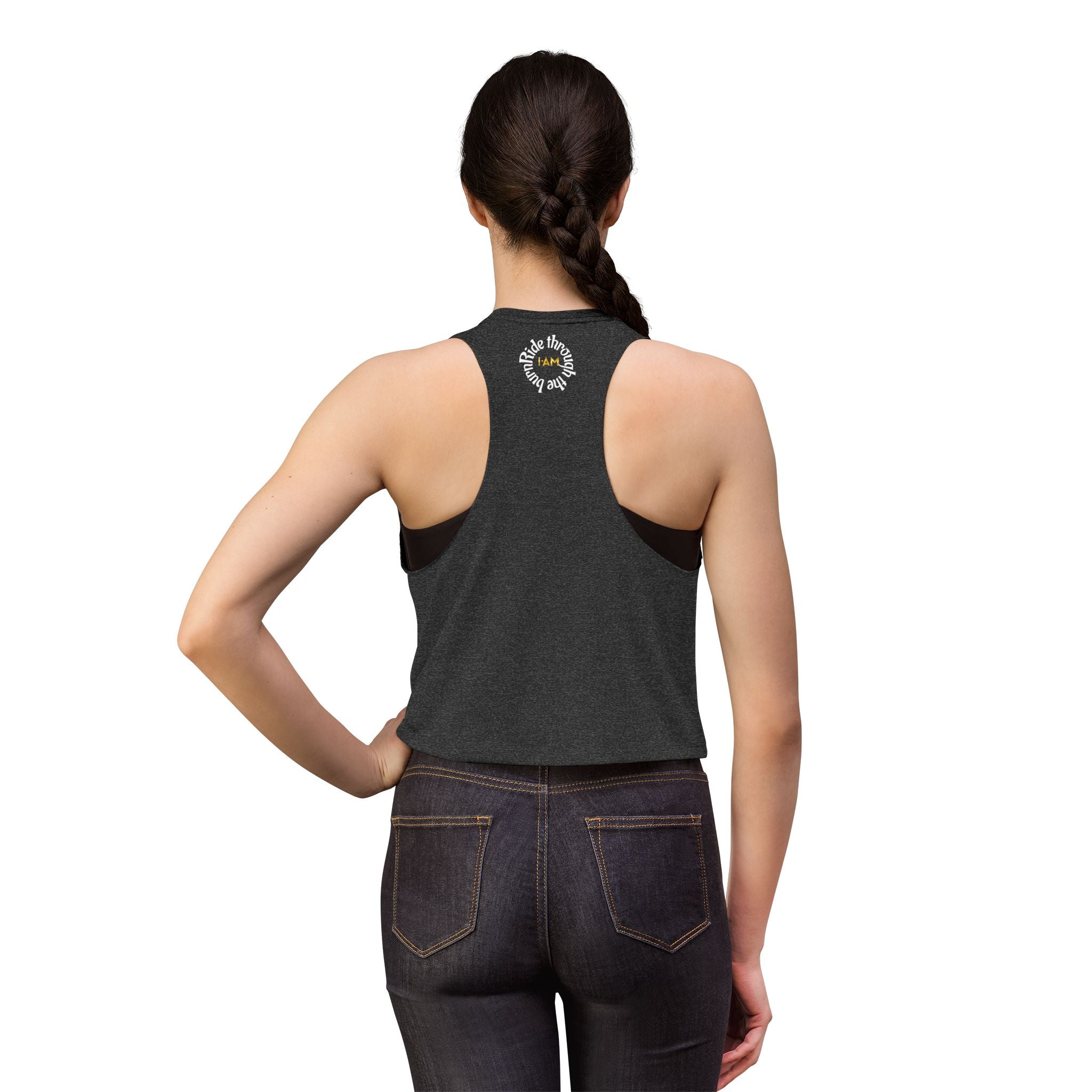 Crop Top — 'Ride Through the burn' Cute Weightlifting Girl Fitness Tank