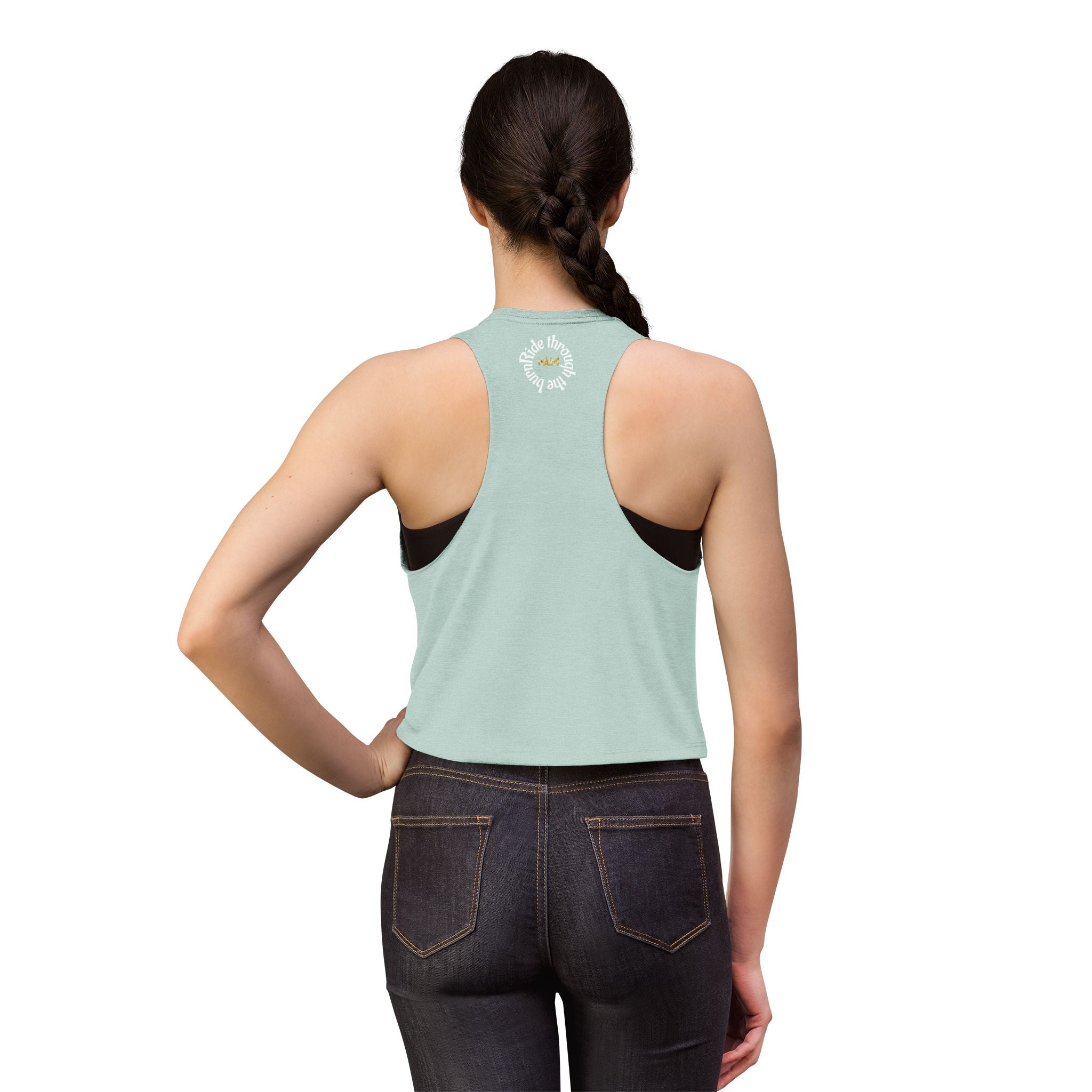 Crop Top — 'Ride Through the burn' Cute Weightlifting Girl Fitness Tank