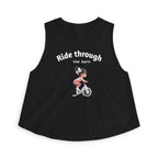 Crop Top — 'Ride Through the burn' Cute Weightlifting Girl Fitness Tank