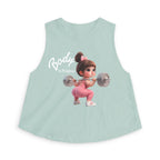 Crop Top — 'Body in Progress' Cute Weightlifting Girl Fitness Tank