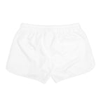 Women’s Casual Shorts — White AOP Lounge Shorts with Black Drawstring