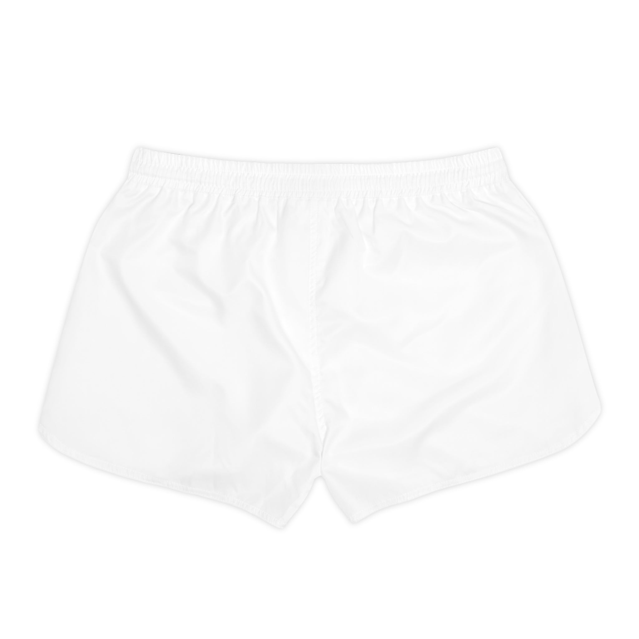 Women’s Casual Shorts — White AOP Lounge Shorts with Black Drawstring