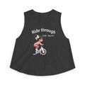 Crop Top — 'Ride Through the burn' Cute Weightlifting Girl Fitness Tank