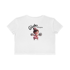 Cropped Tee — "Glutes in Progress" Cute Weightlifting Graphic