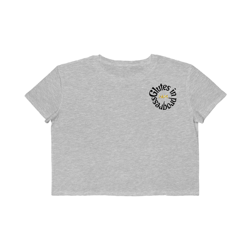 Cropped Tee — "Glutes in Progress" Cute Weightlifting Graphic