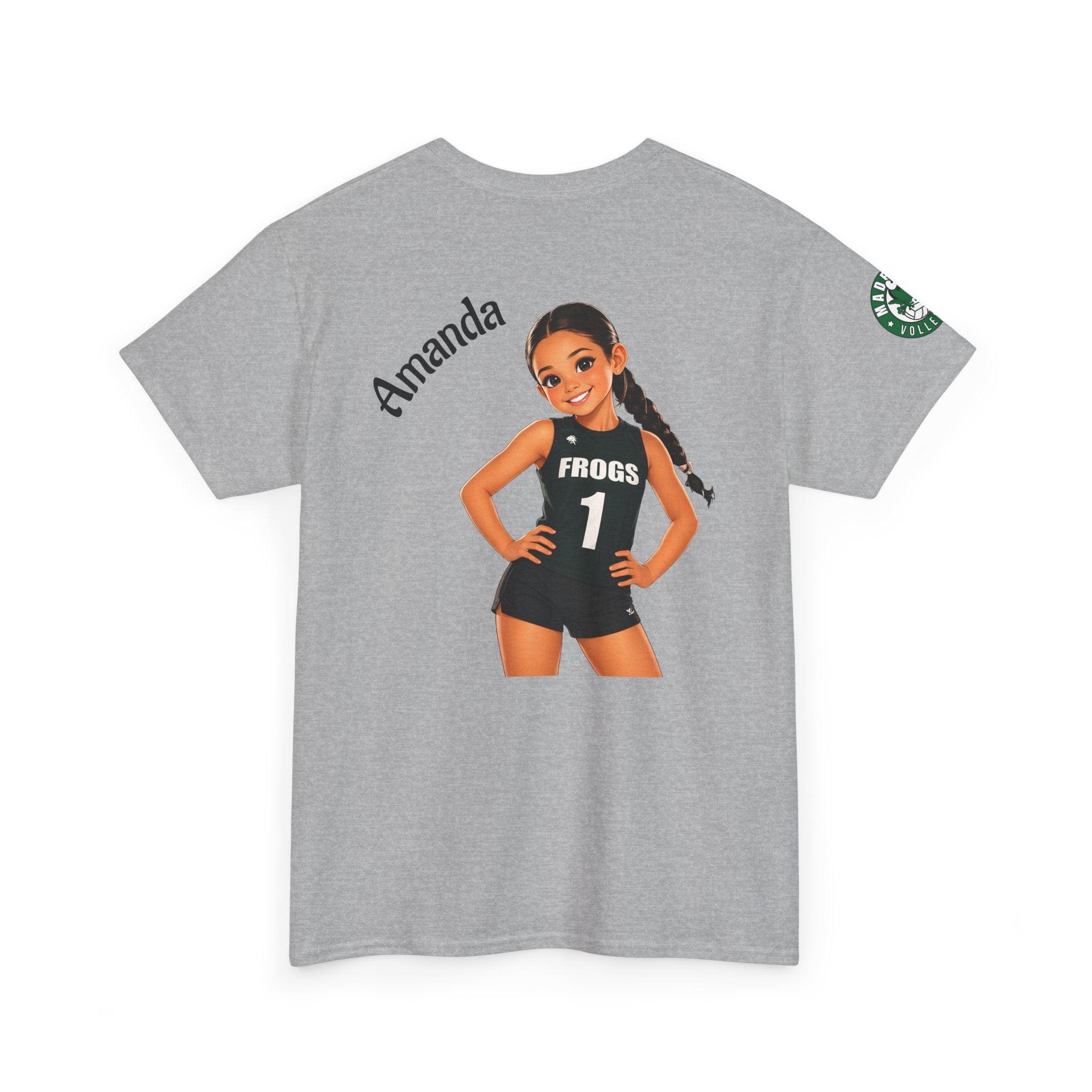 Custom Volleyball Girl T-Shirt – Personalized Name FROGS Jersey Design