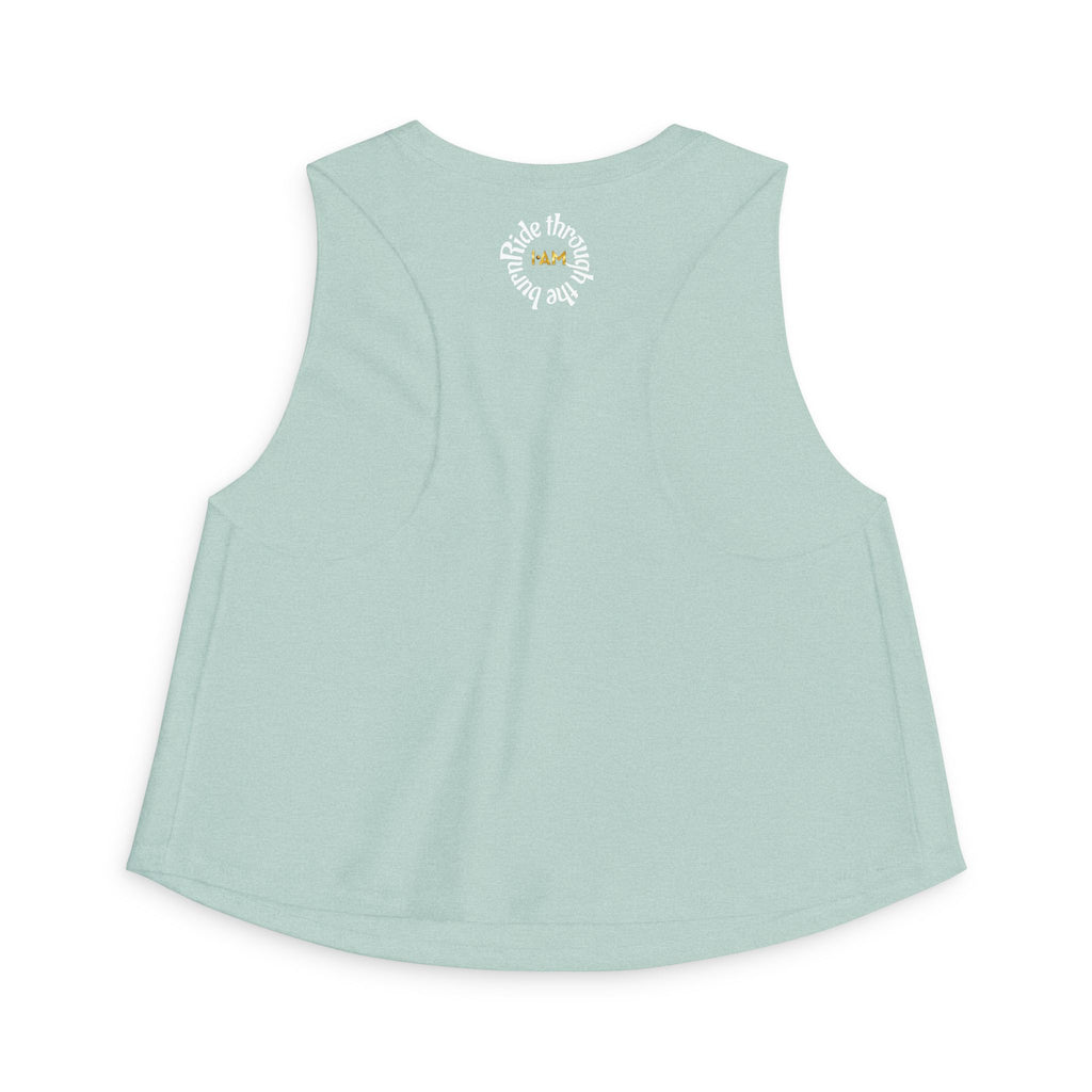 Crop Top — 'Ride Through the burn' Cute Weightlifting Girl Fitness Tank