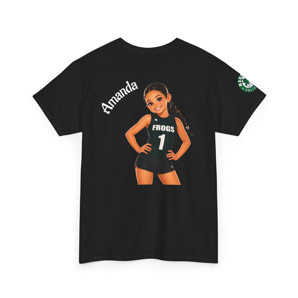 Custom Volleyball Girl T-Shirt – Personalized Name FROGS Jersey Design