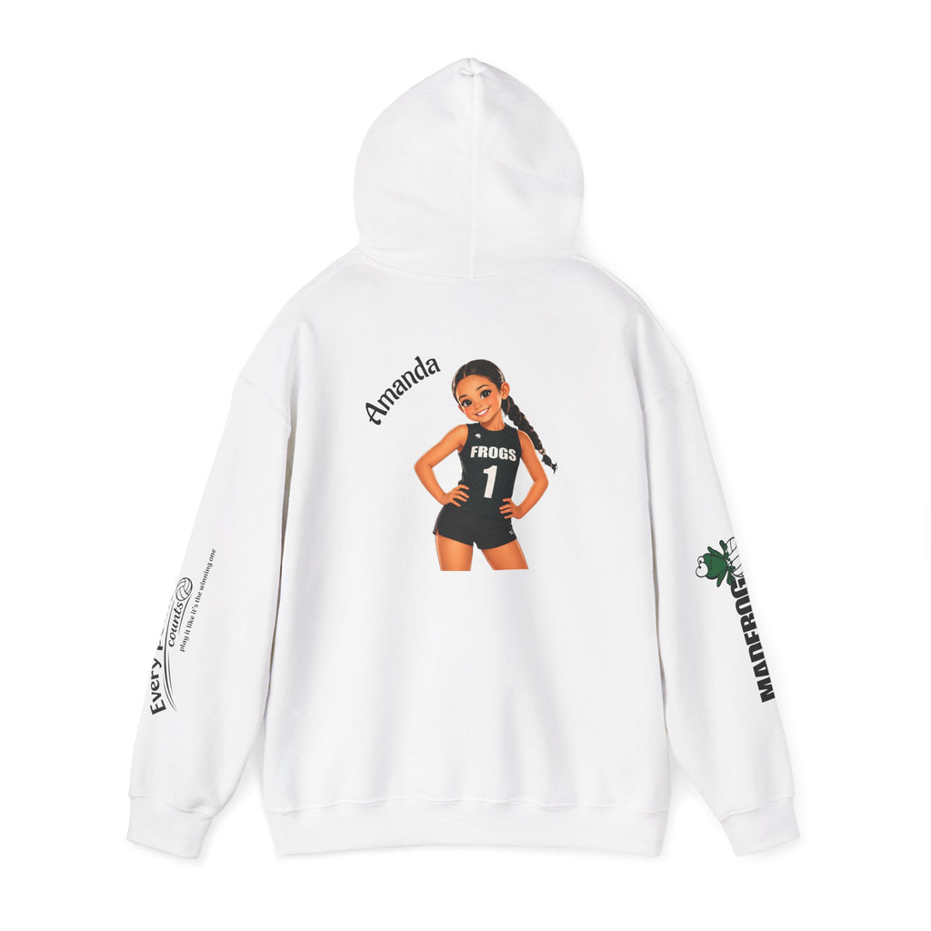 Frogs Volleyball Team Hoodie – Personalized  Player Back Print