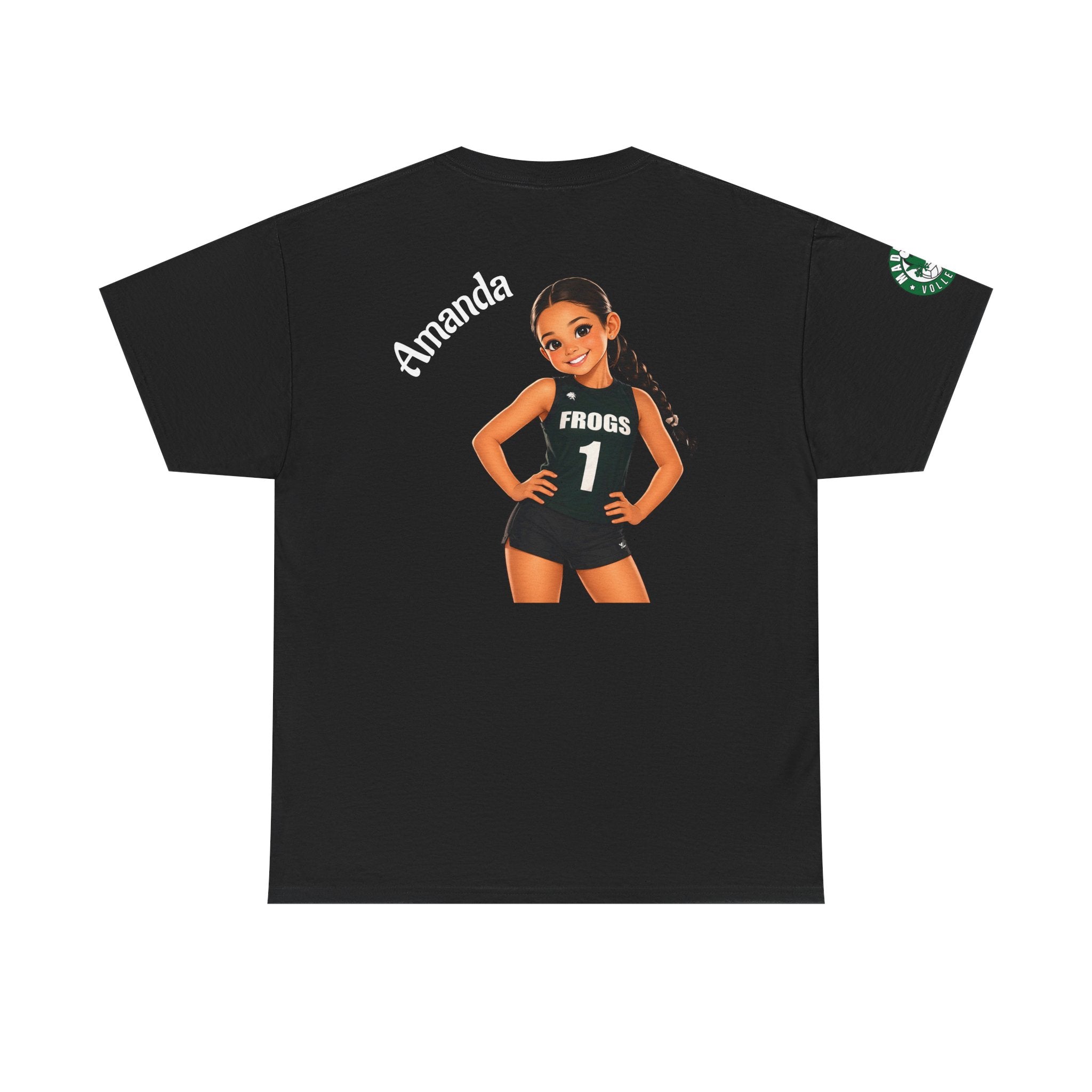 Custom Volleyball Girl T-Shirt – Personalized Name FROGS Jersey Design
