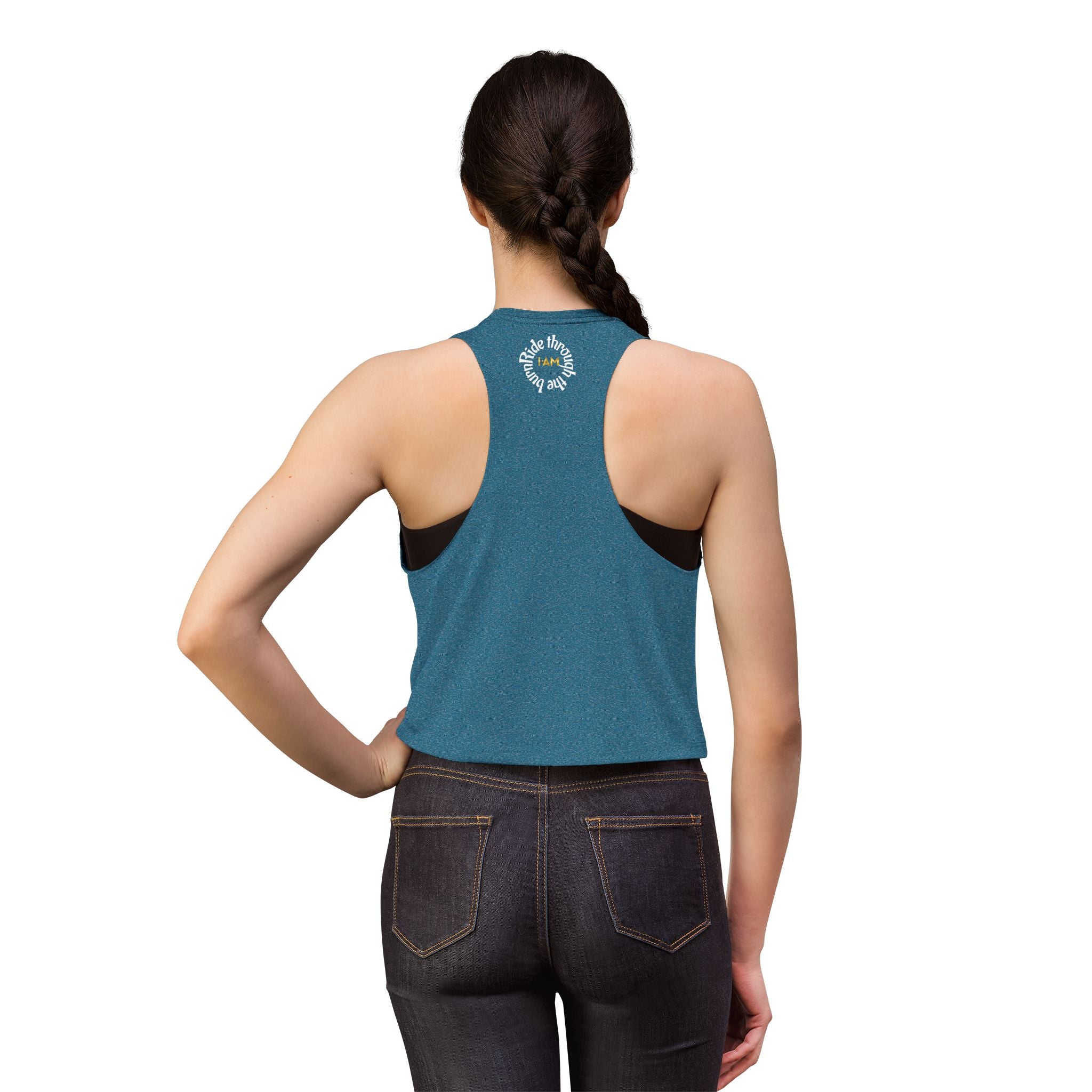 Crop Top — 'Ride Through the burn' Cute Weightlifting Girl Fitness Tank